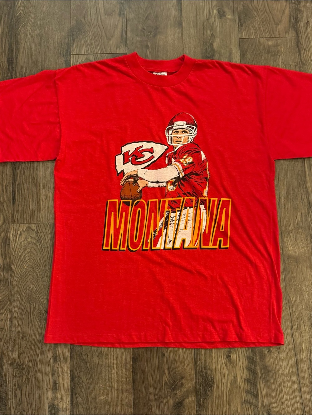 Vintage Savvy Red Kansas City 'Montana' Graphic Short Sleeve Tee